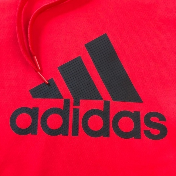 Adidas Men's Team Issue Climawarm Logo Hoodie Sz. L Red Large Mesh Lining - Picture 4 of 8